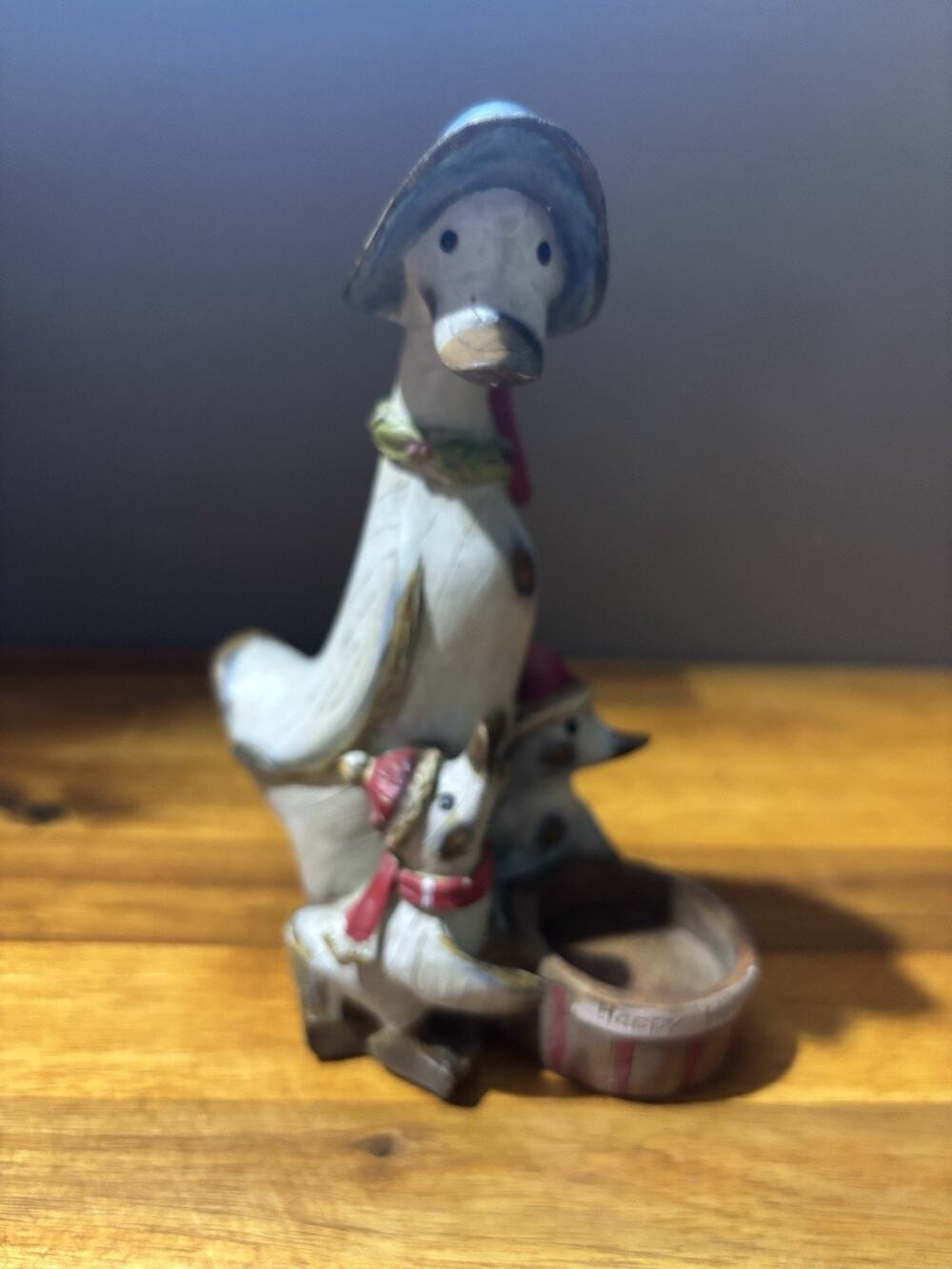 Tii Collections Tea Light Candle Holder Holiday Duck with Babies Figurine #371